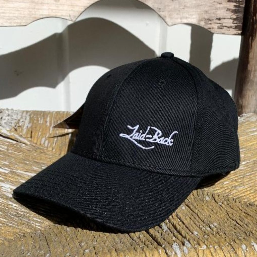 Laid-Back Black Flexible Hat  (small/medium)